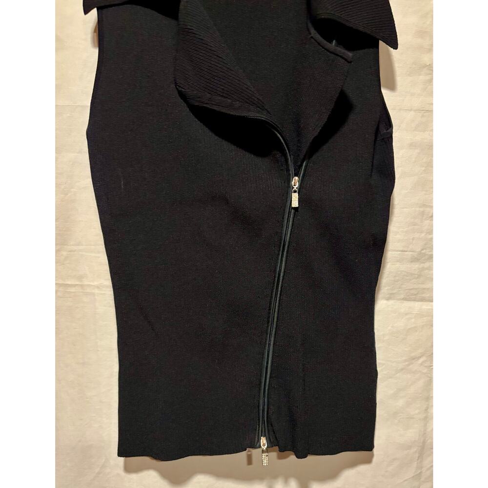 Cache Black 2 Way Diagonal Rhinestone Zipper Rib … - image 8